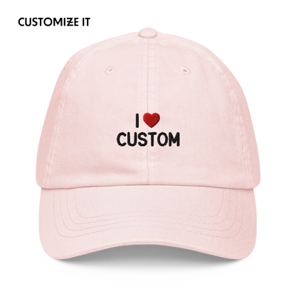 I Love (CUSTOM) Embroidered Pastel Baseball Cap