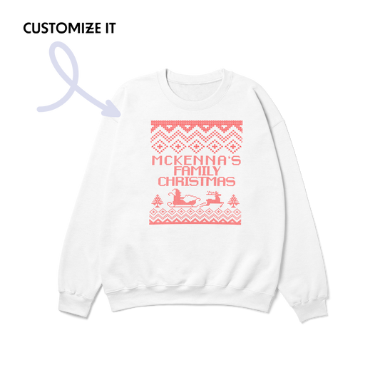 CUSTOM Family Surname Traditional Christmas Crewneck Sweatshirt