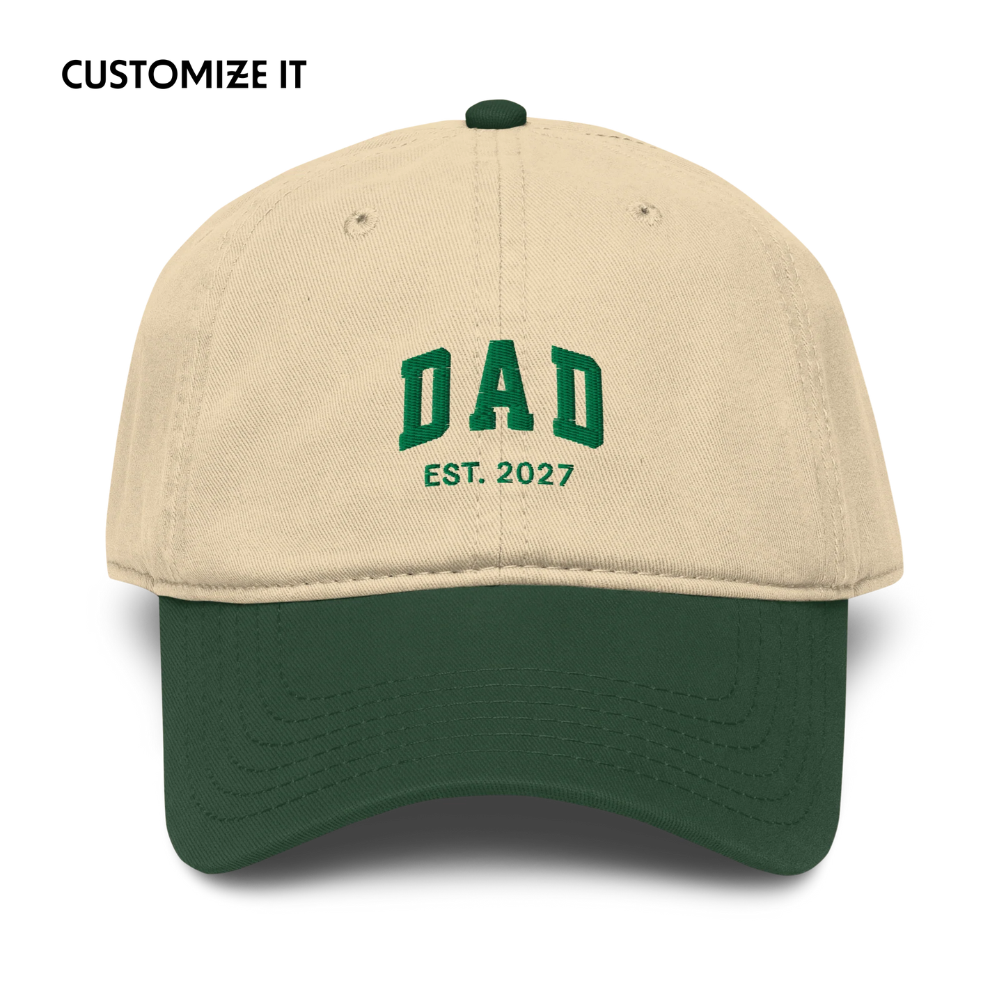 CUSTOM YEAR Dad Father Embroidered Vintage Wash Baseball Cap