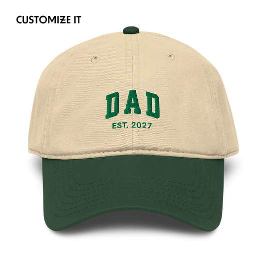 CUSTOM YEAR Dad Father Embroidered Vintage Wash Baseball Cap