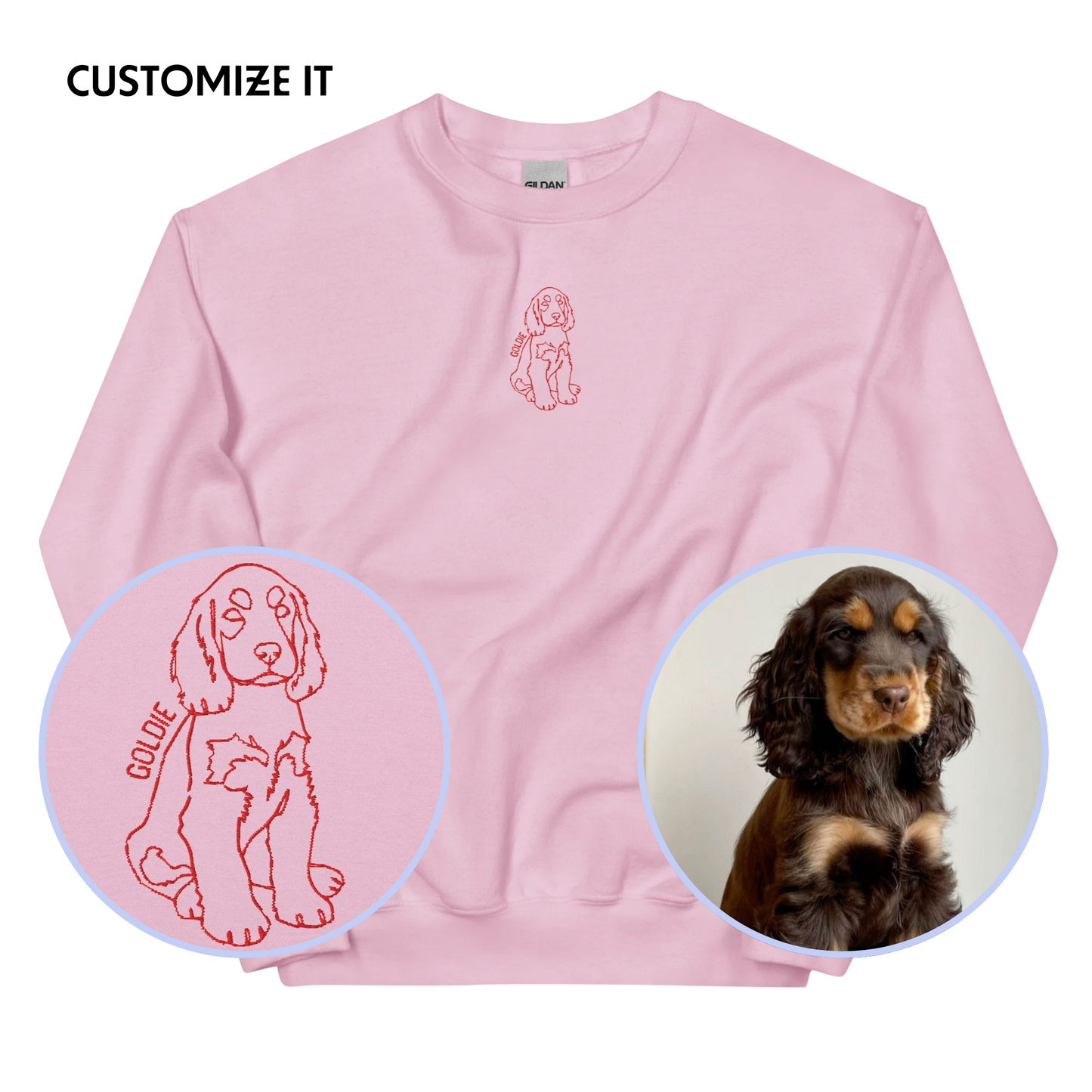 YOUR PET Embroidered Portrait Sweatshirt