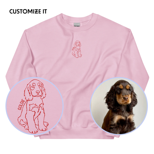 YOUR PET Embroidered Portrait Sweatshirt