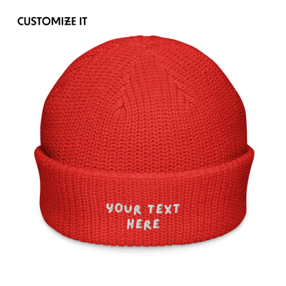 CUSTOM Text Playful Embroidered Cable Beanie