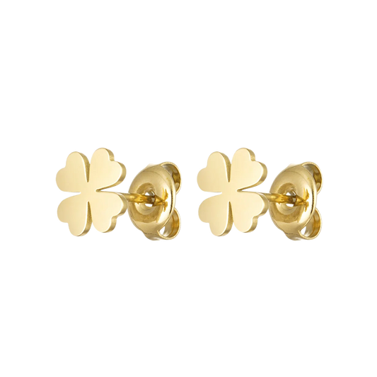 Four Clover Leaf Stud Earrings