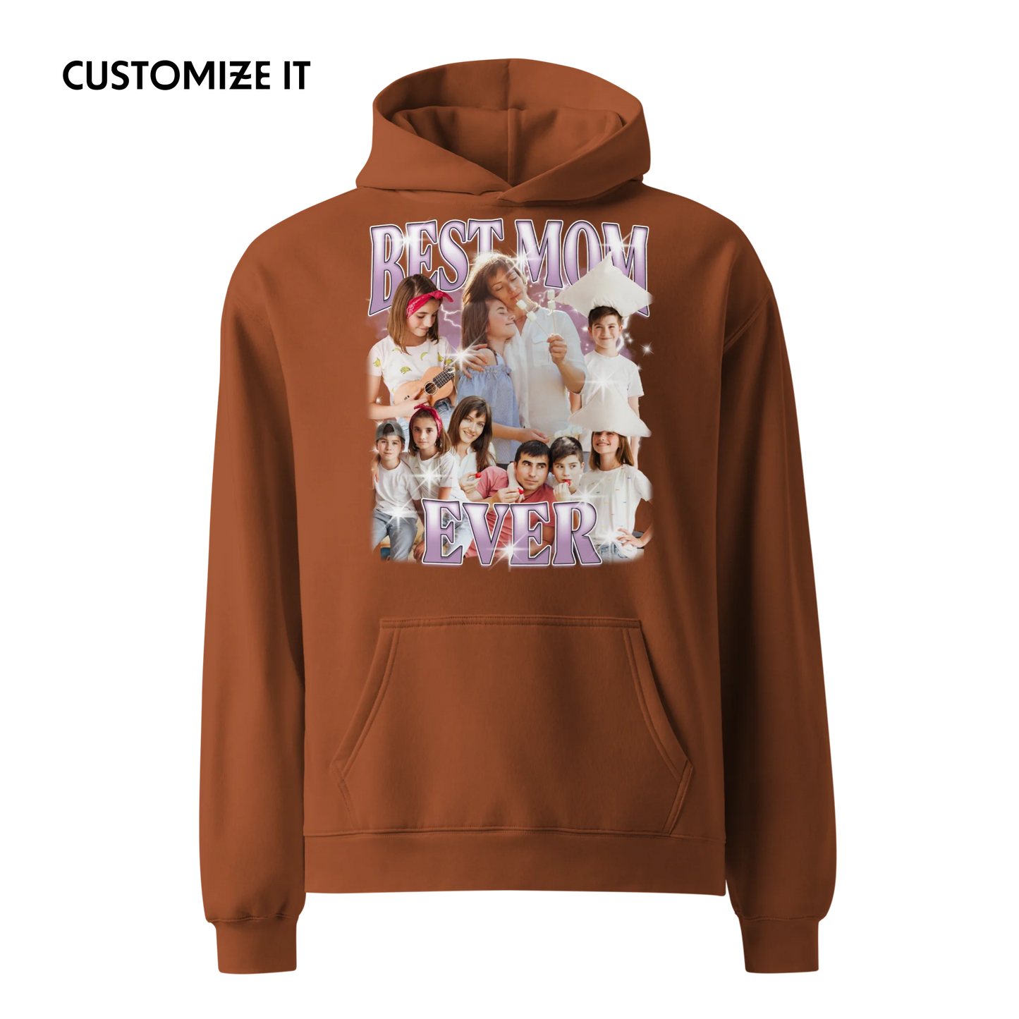 CUSTOM Best Mom Ever Photo Bootleg Premium Oversized Hoodie