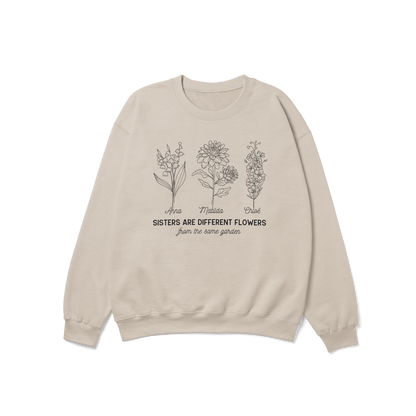 Custom Sister Birth Month Flower Crewneck Sweatshirt