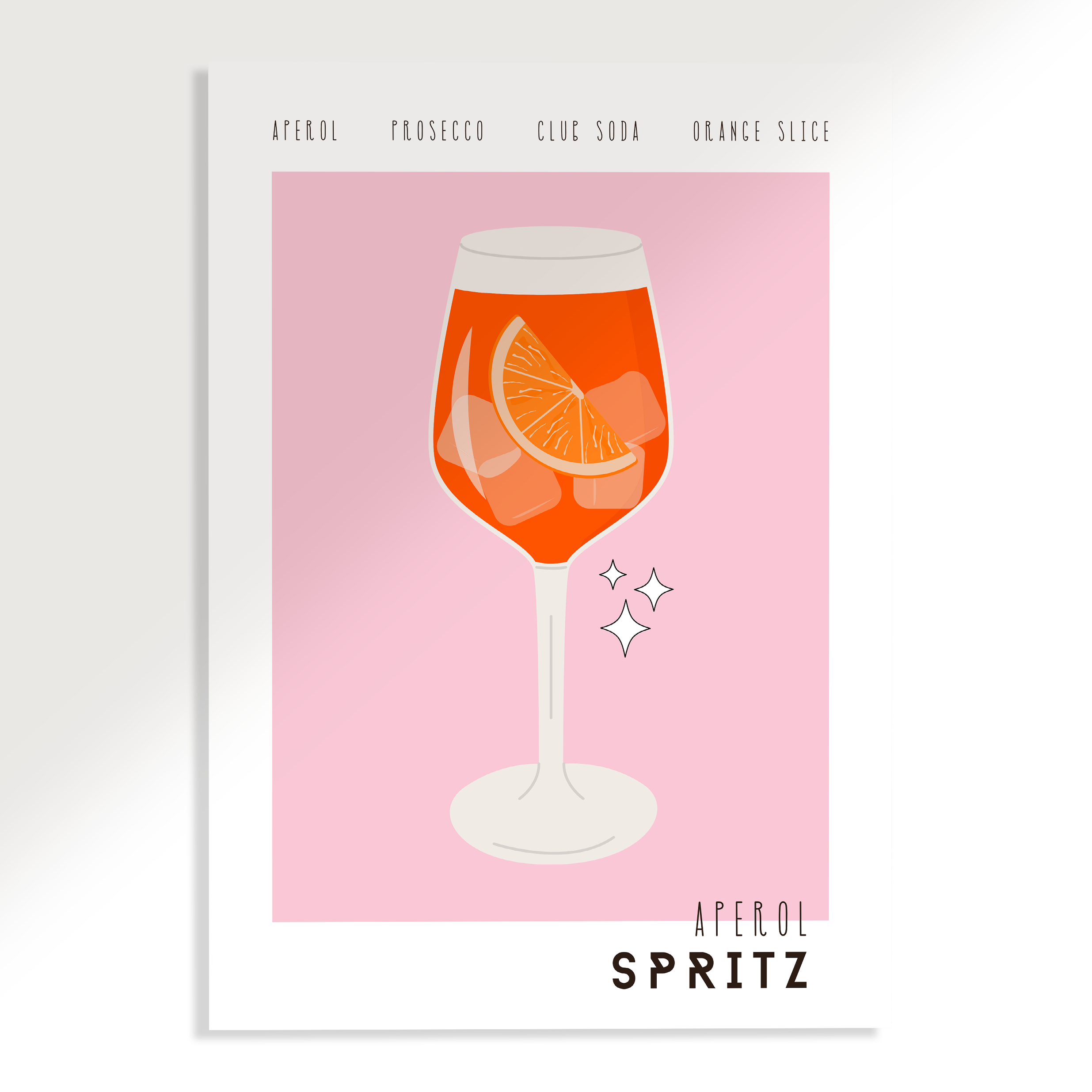 Aperol Spritz Cocktail Poster – girlgangshop