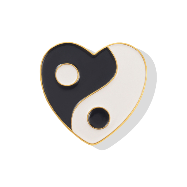 Yin Yang Heart Enamel Pin