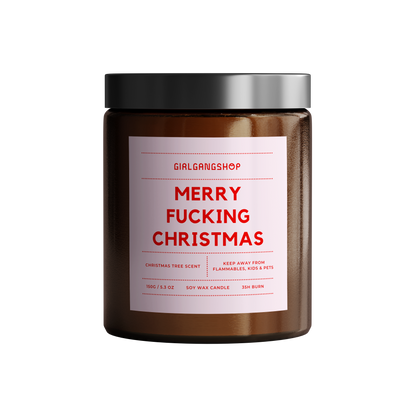 Merry Fucking Christmas Candle