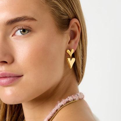 Stainless Steel Drop Earrings Heart Casual Daily Simple Series Women's jewelry