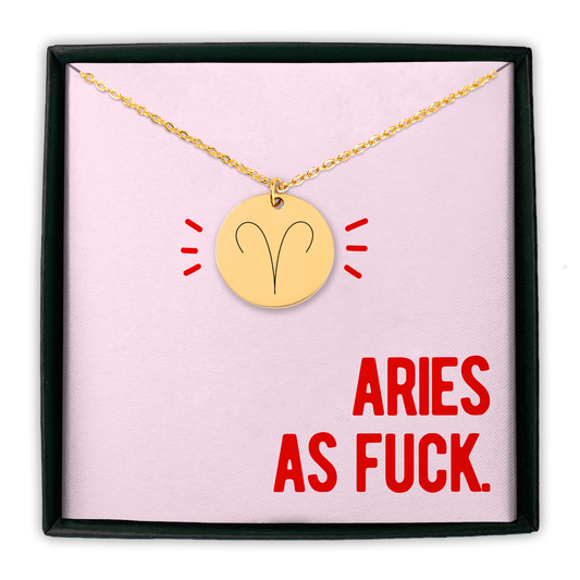 Aries As Fuck Zodiac Coin Necklace