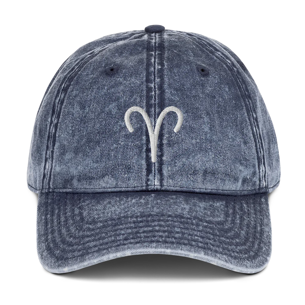 Embroidered Zodiac Symbol Vintage Cap