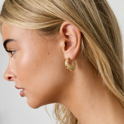 Stainless Steel Hoop Earrings circle Casual Daily Simple Series Women's jewelry