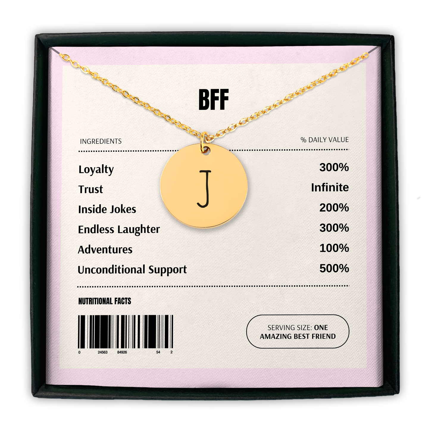 Best Friend Initial Coin Necklace