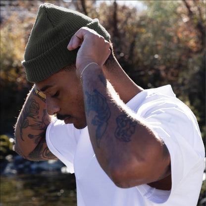 CUSTOM Papa Year Embroidered Cable Beanie