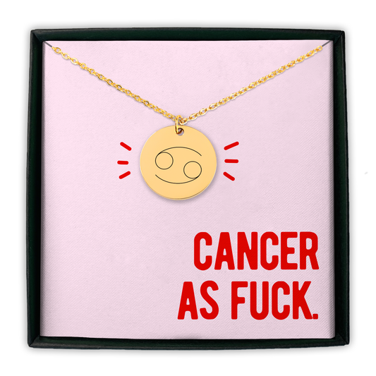 Cancer As Fuck Zodiac Coin Necklace