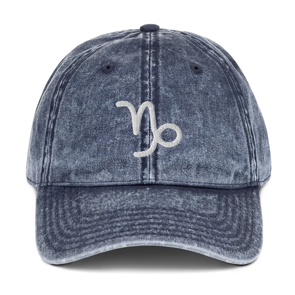 Embroidered Zodiac Symbol Vintage Cap