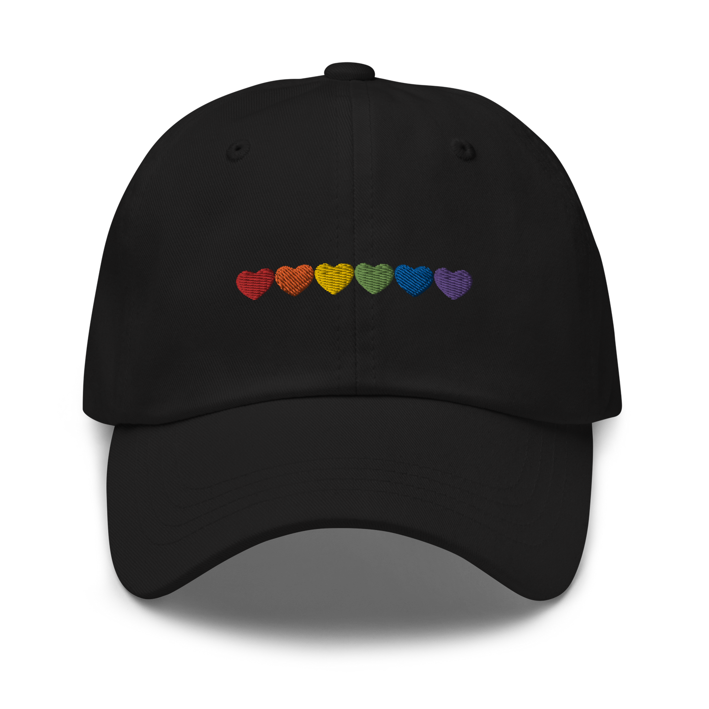 Pride Hearts Embroidered Dad Hat