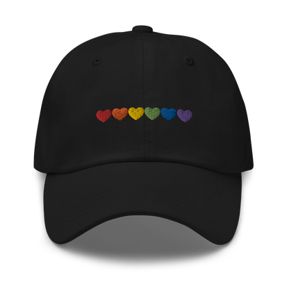 Pride Hearts Embroidered Dad Hat