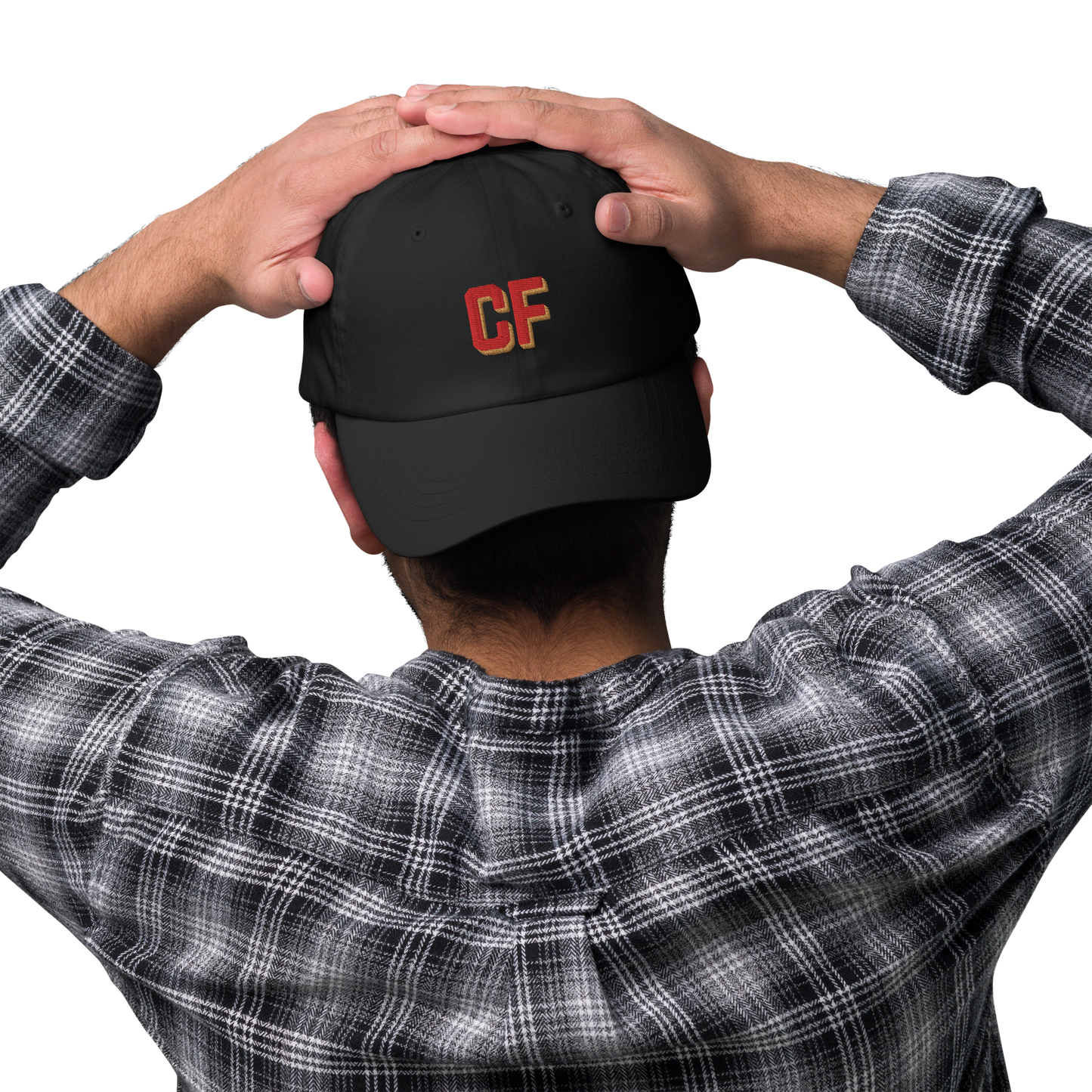 CUSTOM Varsity Initials Red Embroidered Dad Hat