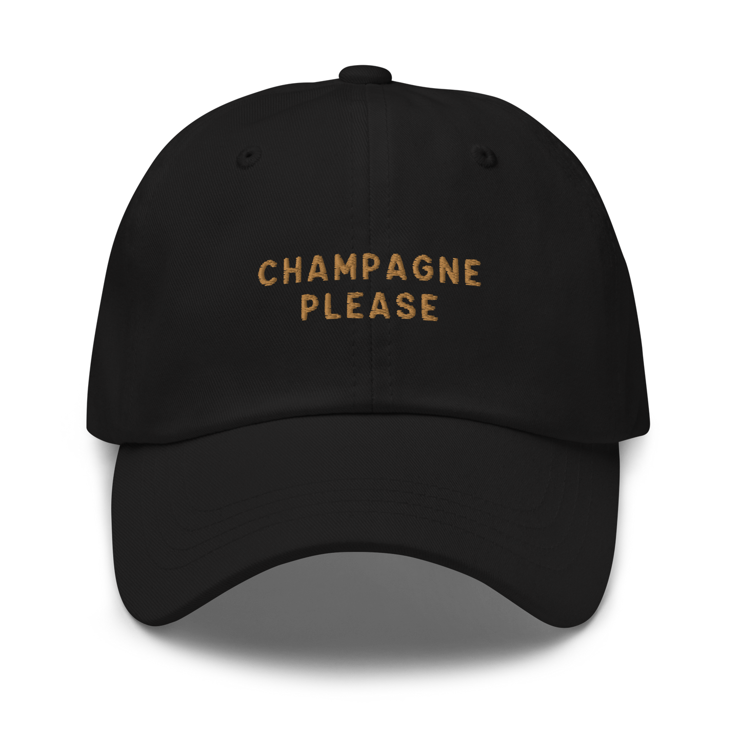 Champagne Please Embroidered Dad Hat