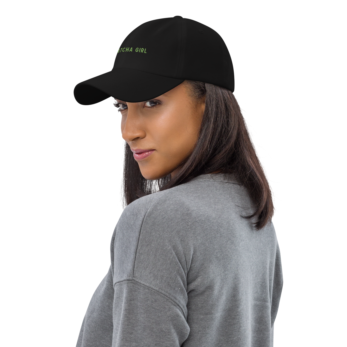 Matcha Girl Embroidered Dad Hat