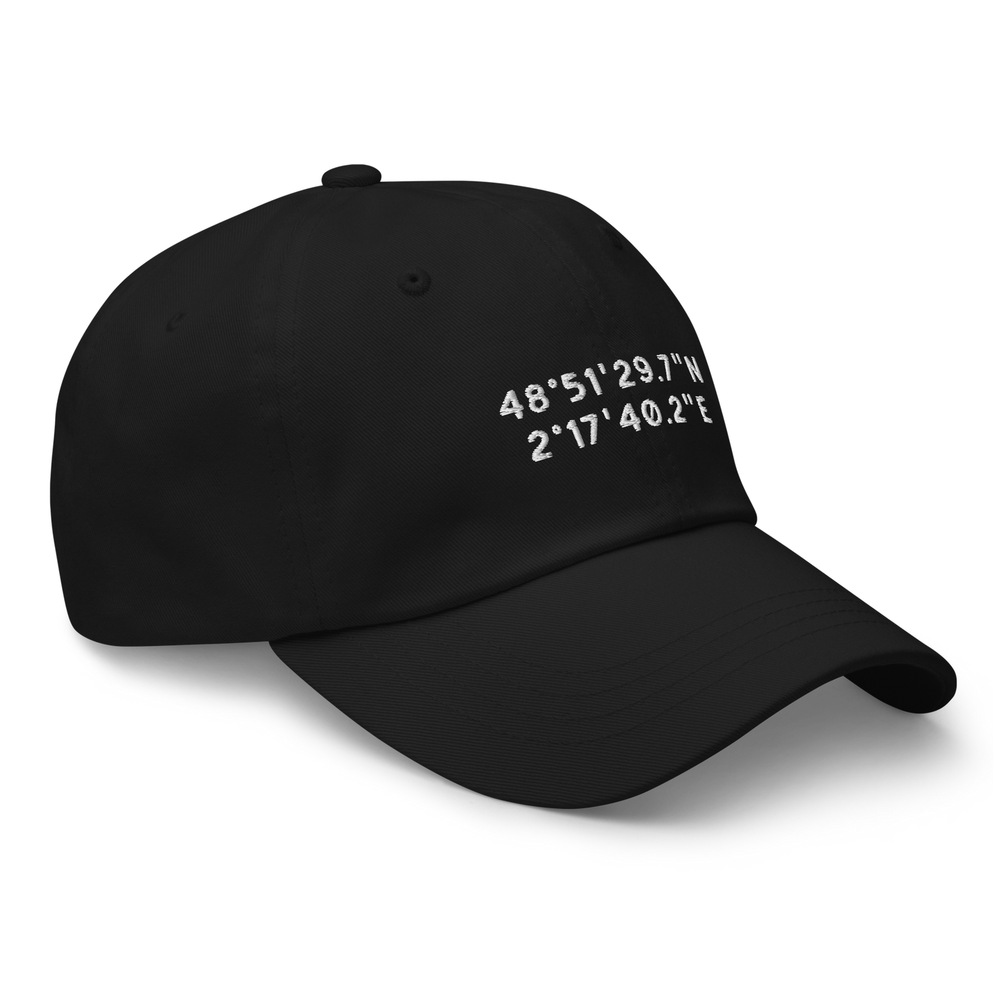 CUSTOM Location Coordinates Embroidered Dad Hat