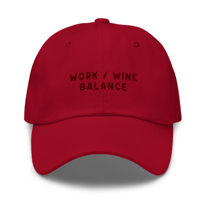 Work / Wine Balance Embroidered Dad Hat