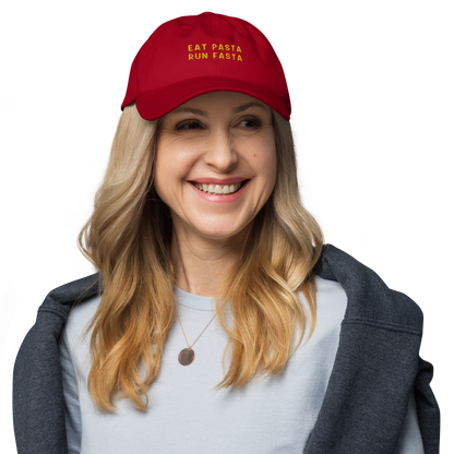 Eat Pasta Run Fasta Embroidered Dad Hat