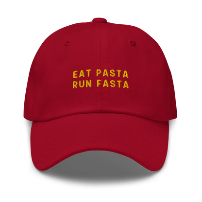 Eat Pasta Run Fasta Embroidered Dad Hat