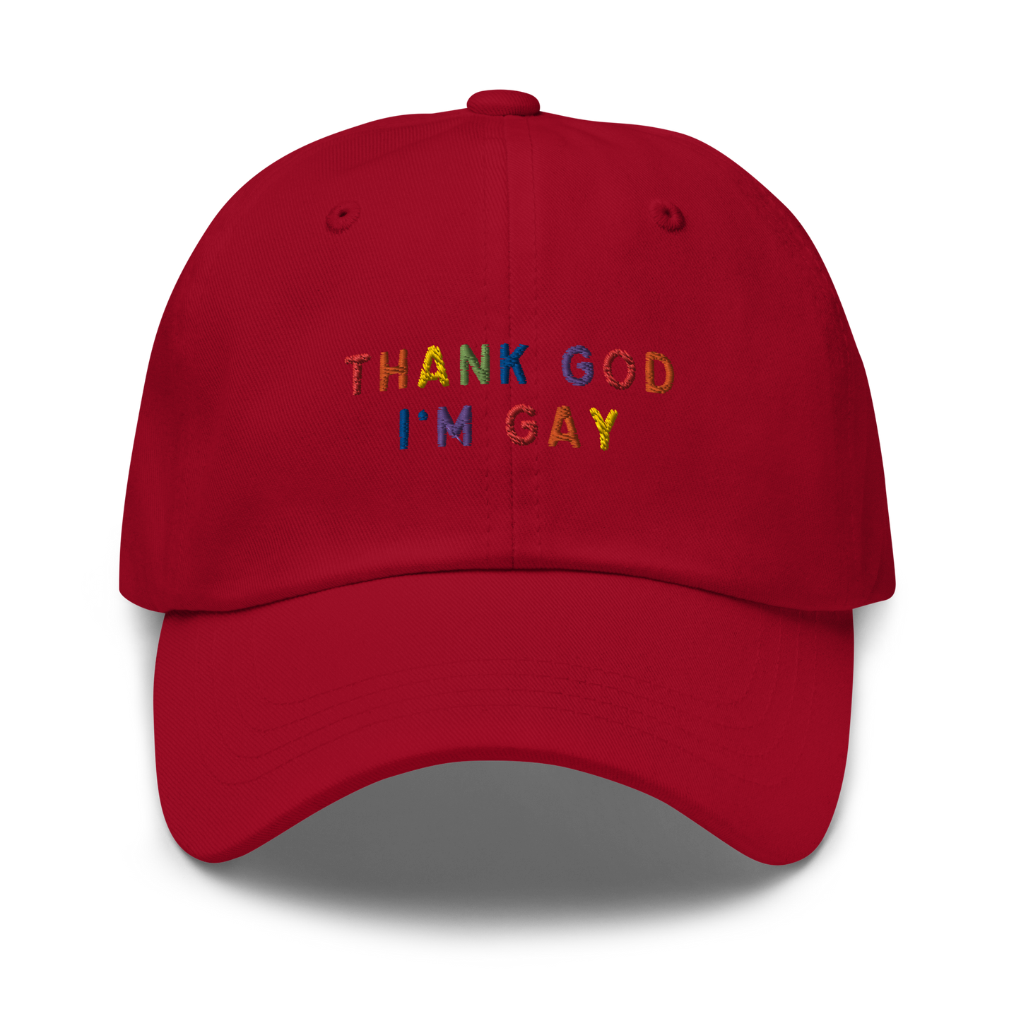 Thank God I'm Gay Pride Embroidered Dad Hat