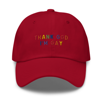 Thank God I'm Gay Pride Embroidered Dad Hat