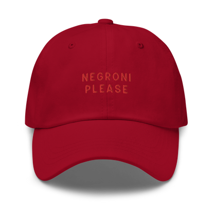 Negroni Please Cocktail Embroidered Dad Hat