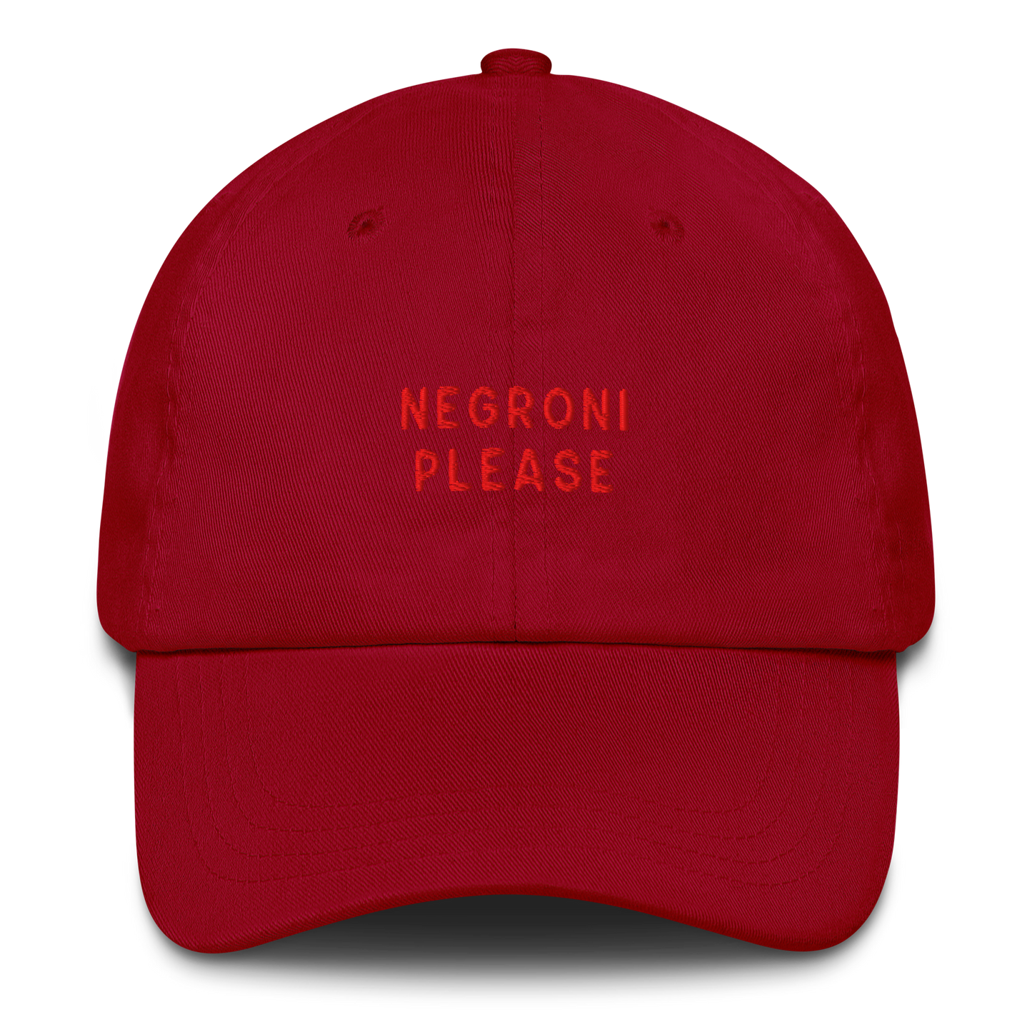 Negroni Please Cocktail Embroidered Dad Hat