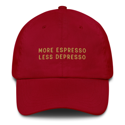 More Espresso Less Depresso Embroidered Dad Hat