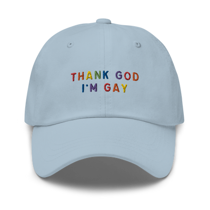 Thank God I'm Gay Pride Embroidered Dad Hat