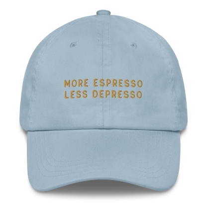 More Espresso Less Depresso Embroidered Dad Hat