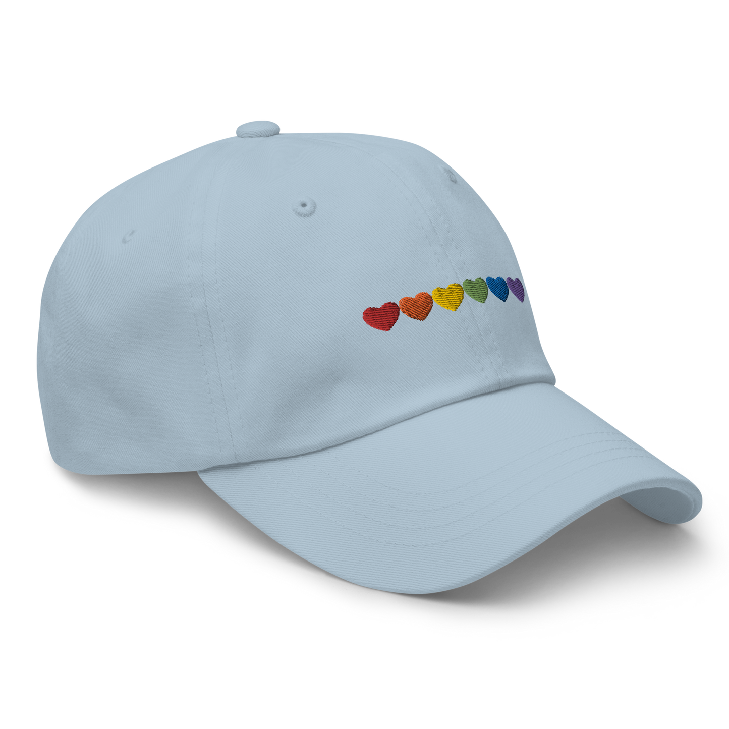 Pride Hearts Embroidered Dad Hat