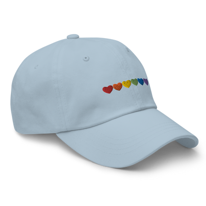 Pride Hearts Embroidered Dad Hat