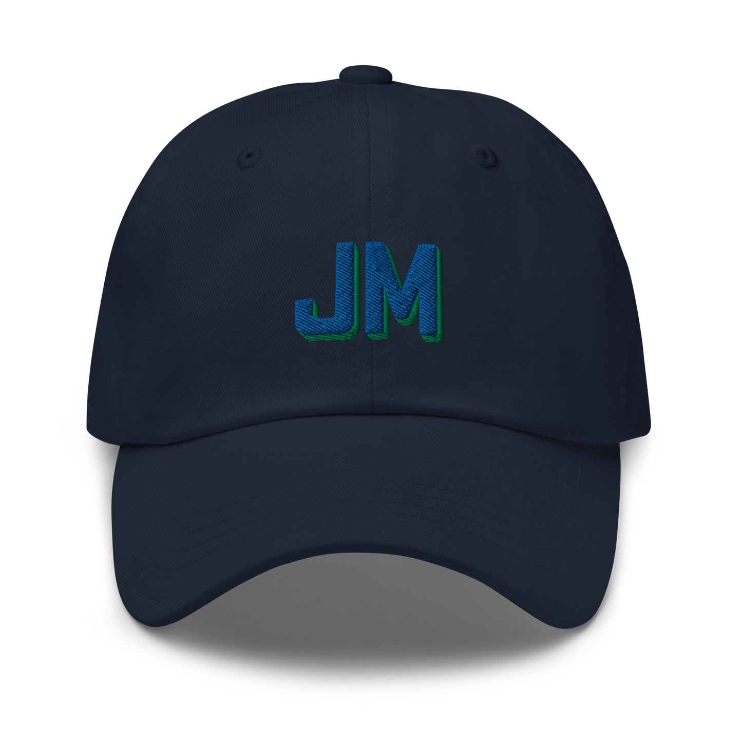 CUSTOM Varsity Initials Blue Embroidered Dad Hat