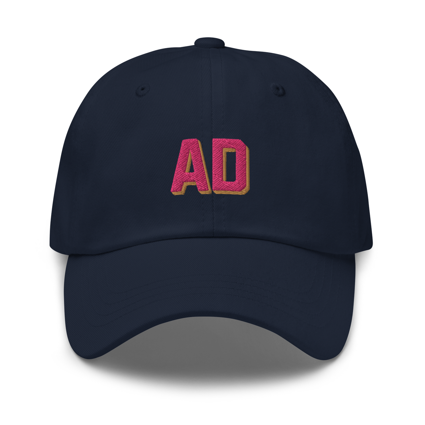 CUSTOM Varsity Initials Pink Embroidered Dad Hat