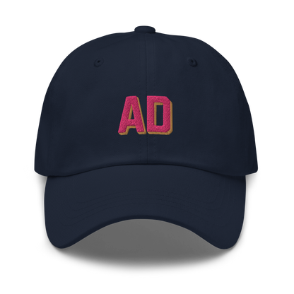 CUSTOM Varsity Initials Pink Embroidered Dad Hat