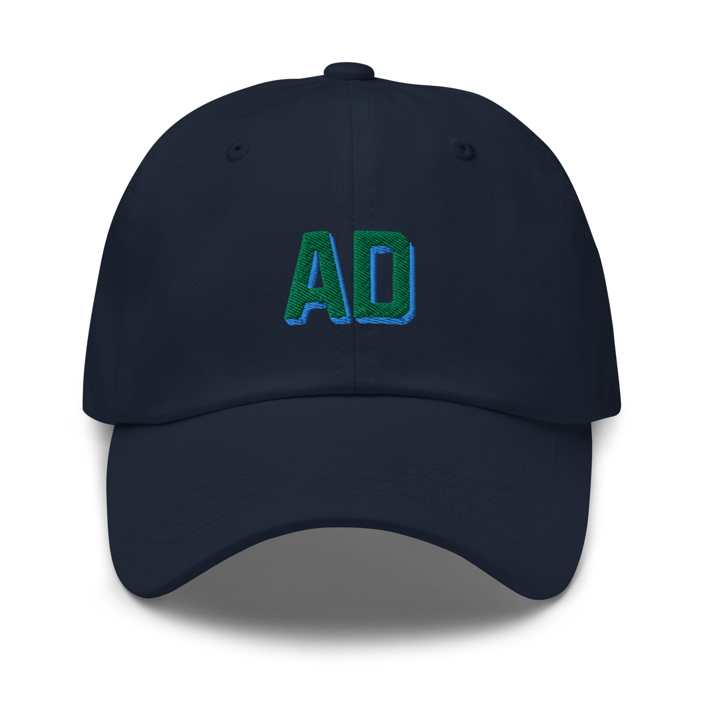 CUSTOM Varsity Initials Green Embroidered Dad Hat