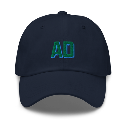 CUSTOM Varsity Initials Green Embroidered Dad Hat