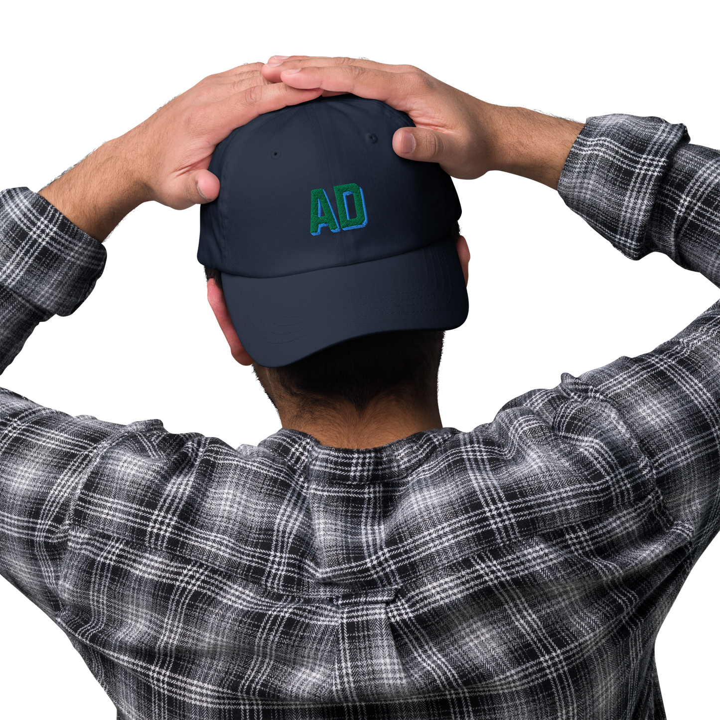 CUSTOM Varsity Initials Green Embroidered Dad Hat