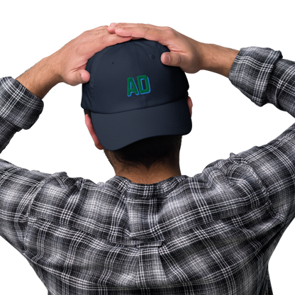 CUSTOM Varsity Initials Green Embroidered Dad Hat