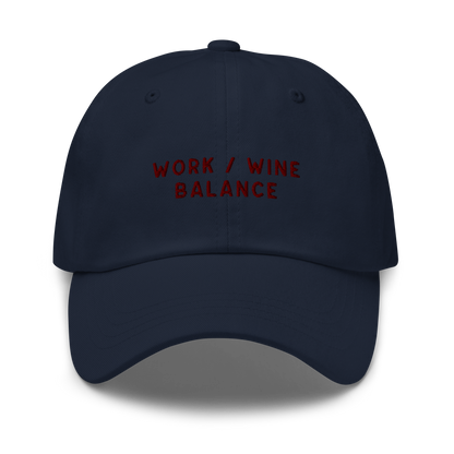 Work / Wine Balance Embroidered Dad Hat