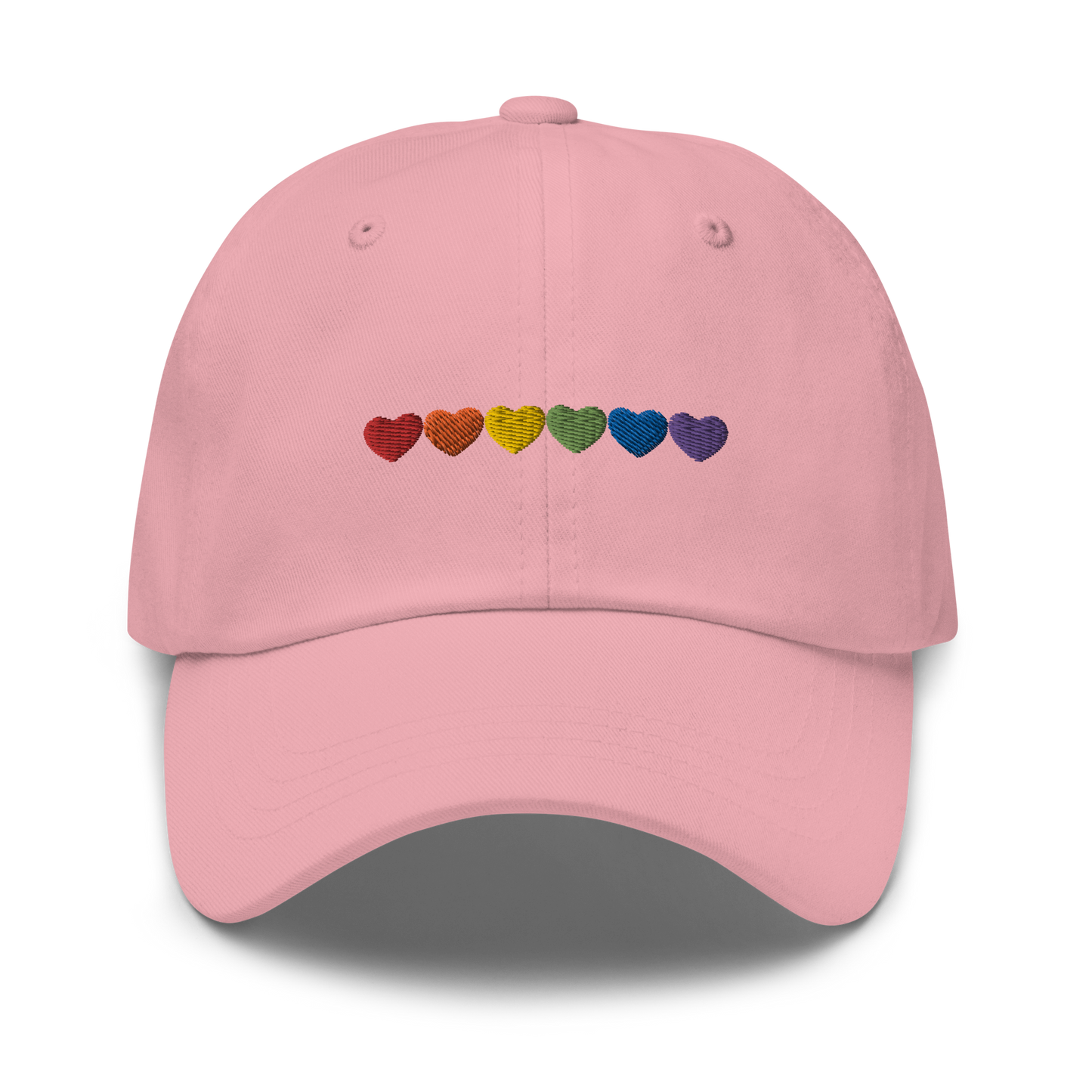 Pride Hearts Embroidered Dad Hat