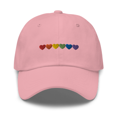 Pride Hearts Embroidered Dad Hat