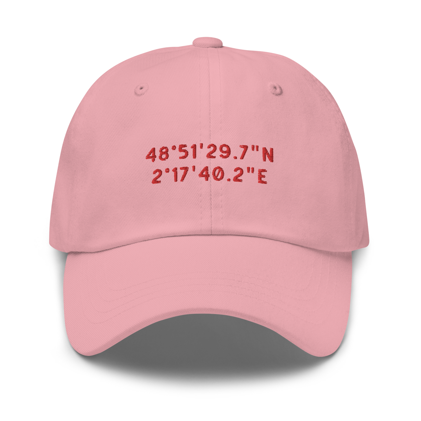 CUSTOM Location Coordinates Embroidered Dad Hat